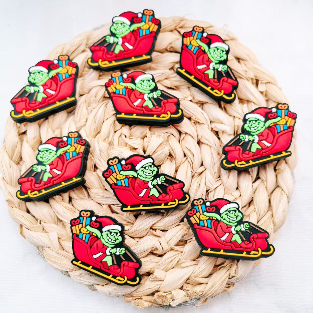 Wholesale 10pcs/pack 2D Christmas  Cartoon Focus Beads  DIY Silicone Beads